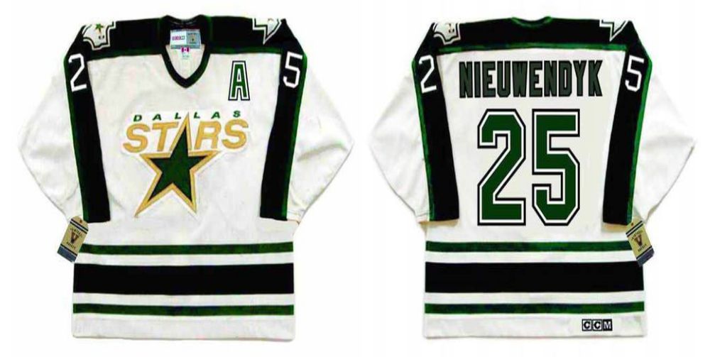 2019 Men Dallas Stars 25 Nieuwendyk White CCM NHL jerseys